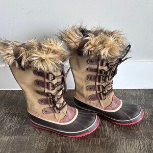 Sorel Womens Nib Rare Joan of Arctic Winter Boots Taffy Red Size 8